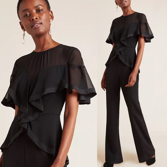Anthropologie Amaris Flutter-Sleeved Jumpsuit - Picture 1 of 7